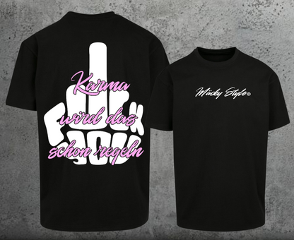 FuckYou Karma (White/Pink) Oversize Shirt Backprint
