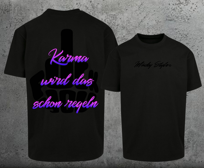 FuckYou Karma (Schwarz/Bunt) Oversize Shirt Backprint Unisex