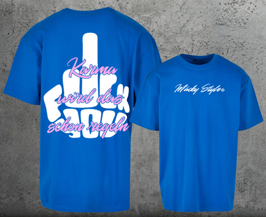 FuckYou Karma (Weiss/Rosa) Oversize Shirt Backprint
