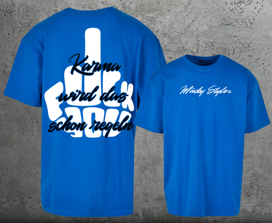 FuckYou Karma (Weiss/Schwarz) Oversize Shirt Backprint