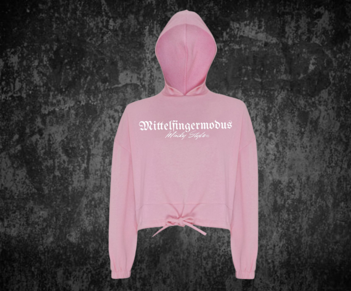 Mittelfingermodus Cropped Oversize Hoodie Woman