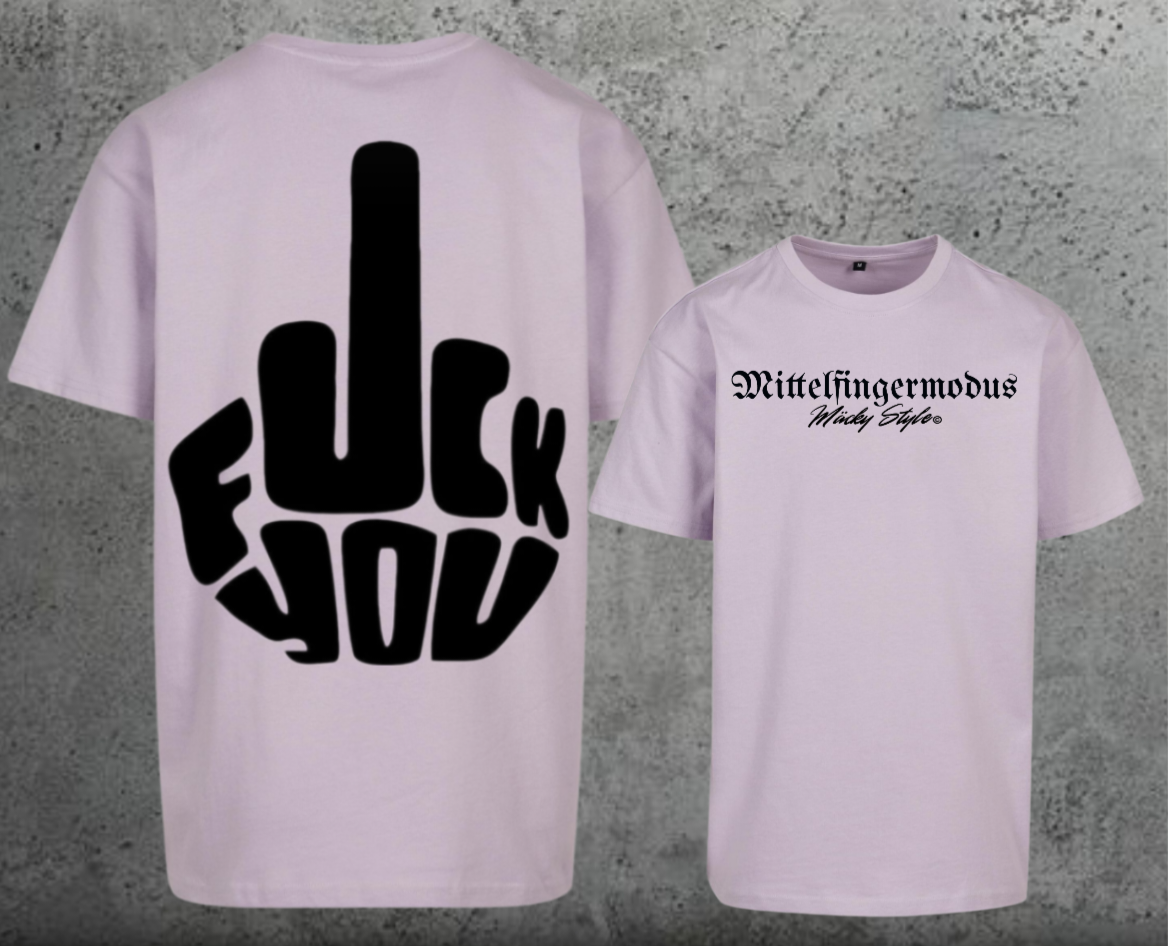 FuckYou - Mittelfingermodus Schwarz Oversize Shirt Backprint