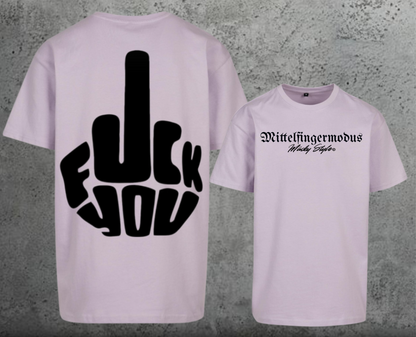 FuckYou - Mittelfingermodus Schwarz Oversize Shirt Backprint Unisex