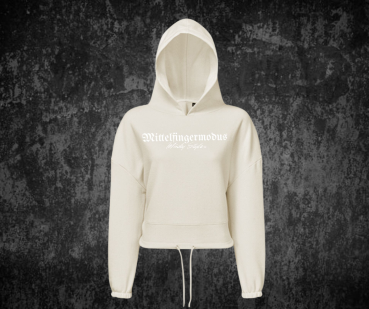 Mittelfingermodus Cropped Oversize Hoodie Woman