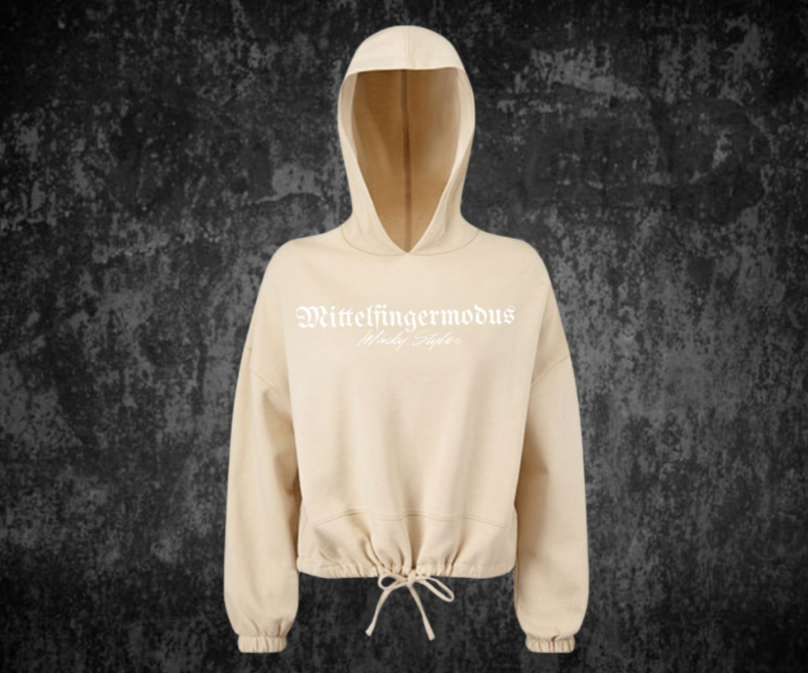 Mittelfingermodus Cropped Oversize Hoodie Woman