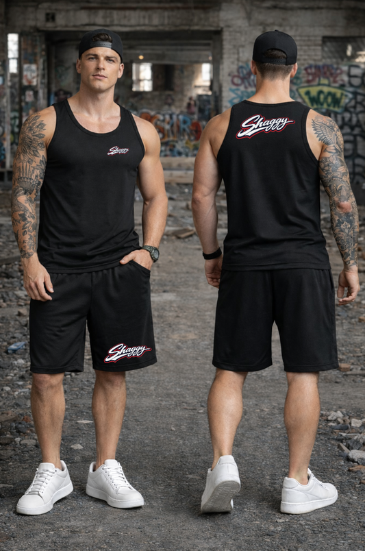 Shaggy Men Sport Set Short & Tank Top & Cap