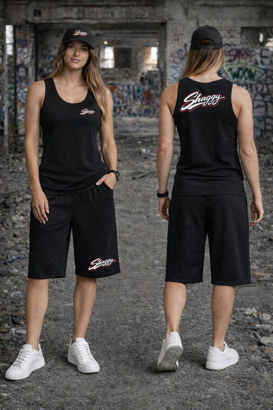 Shaggy Woman Sport Set Short & Tank Top & Cap