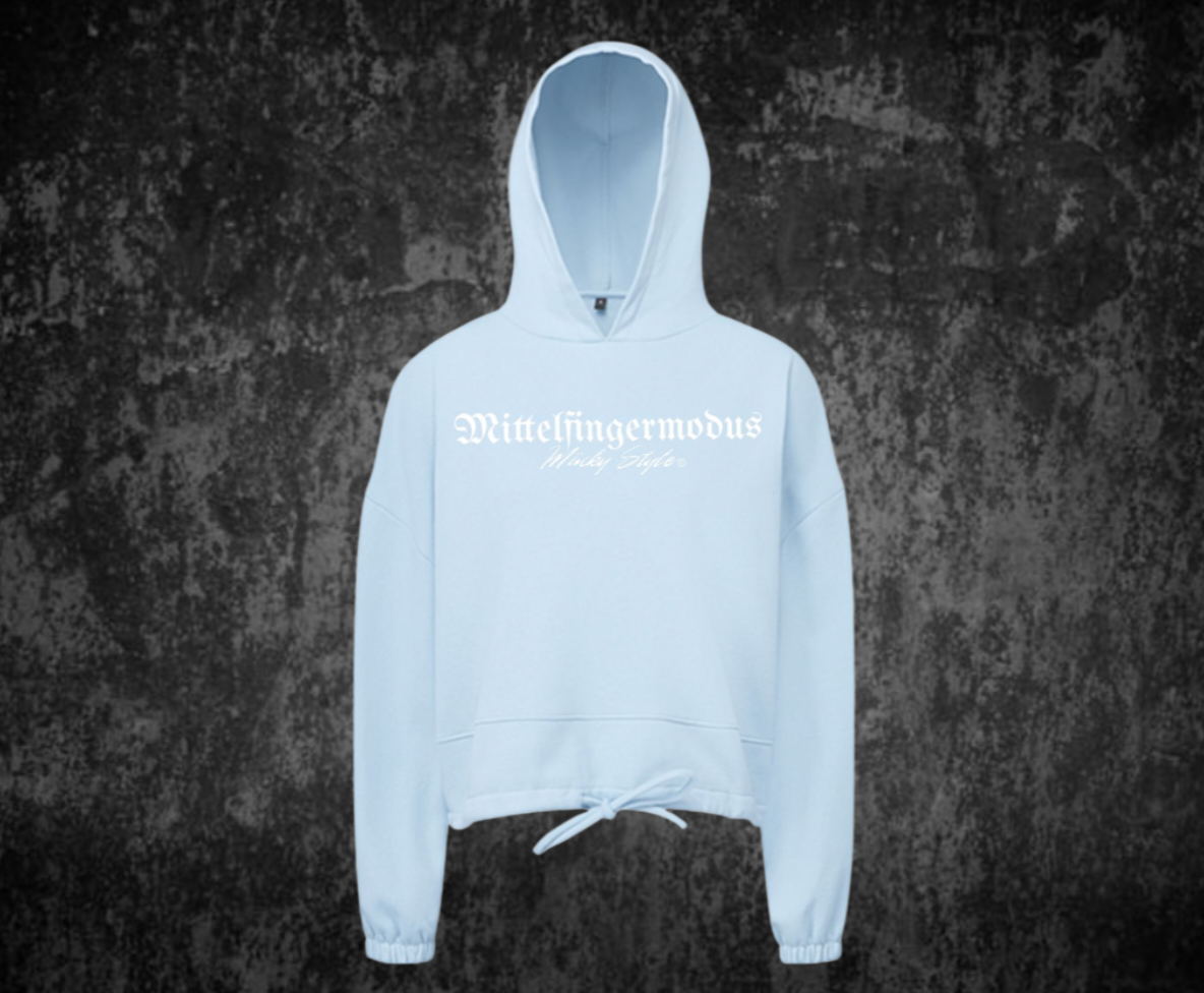 Mittelfingermodus Cropped Oversize Hoodie Woman
