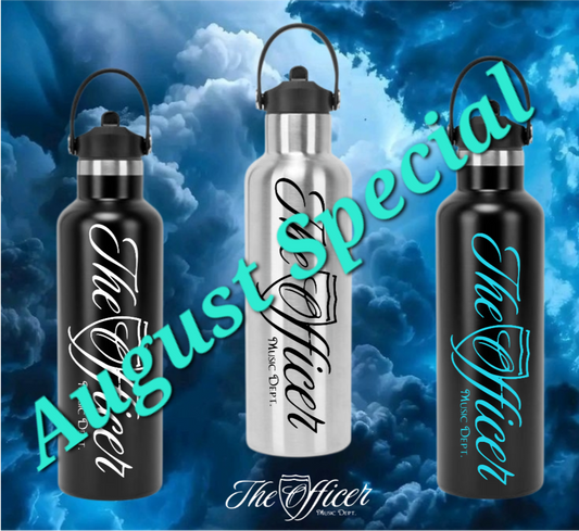 The Officer Schriftzug Dekorative Alu-Trinkflasche