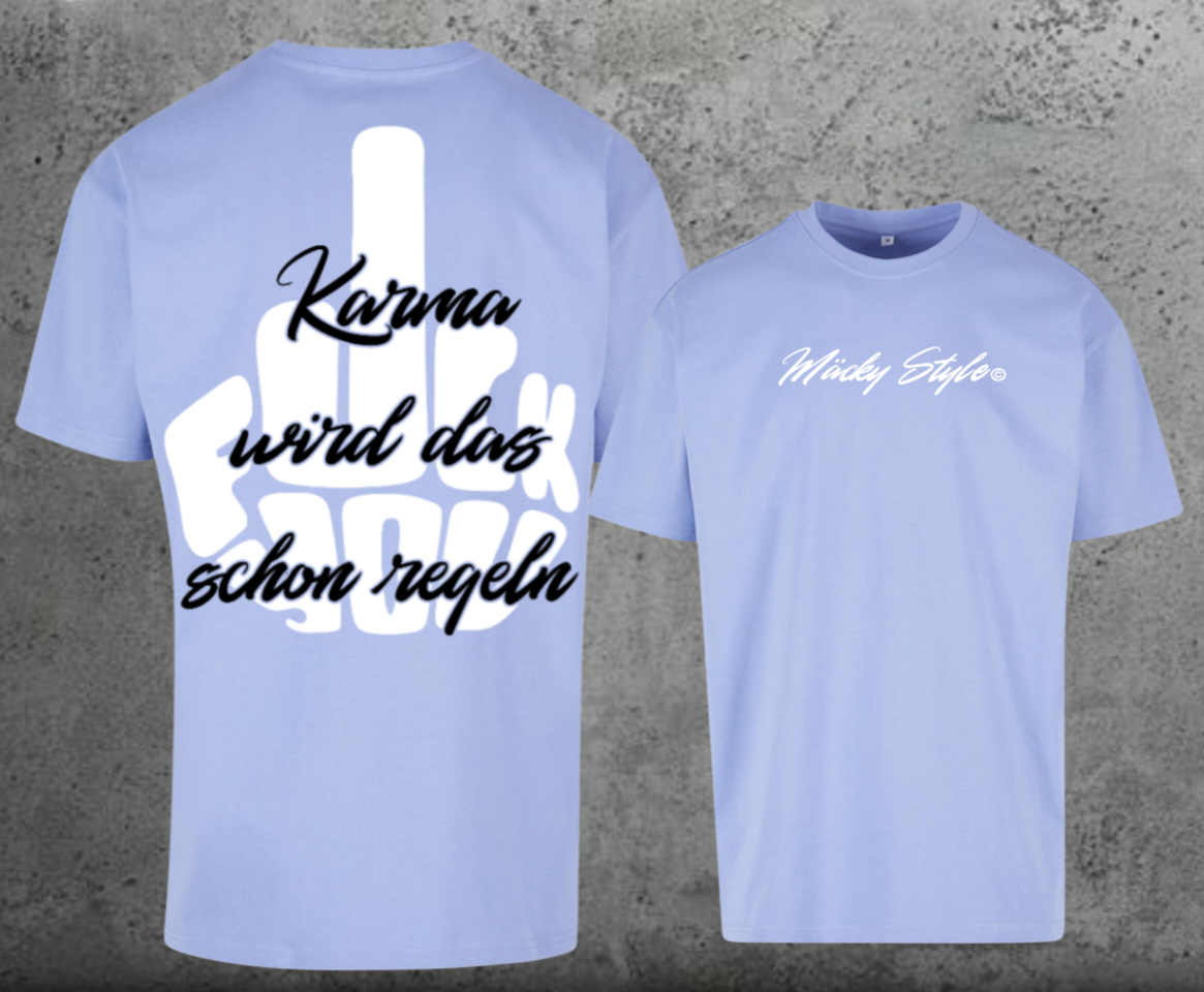 FuckYou Karma (Weiss/Schwarz) Oversize Shirt Backprint