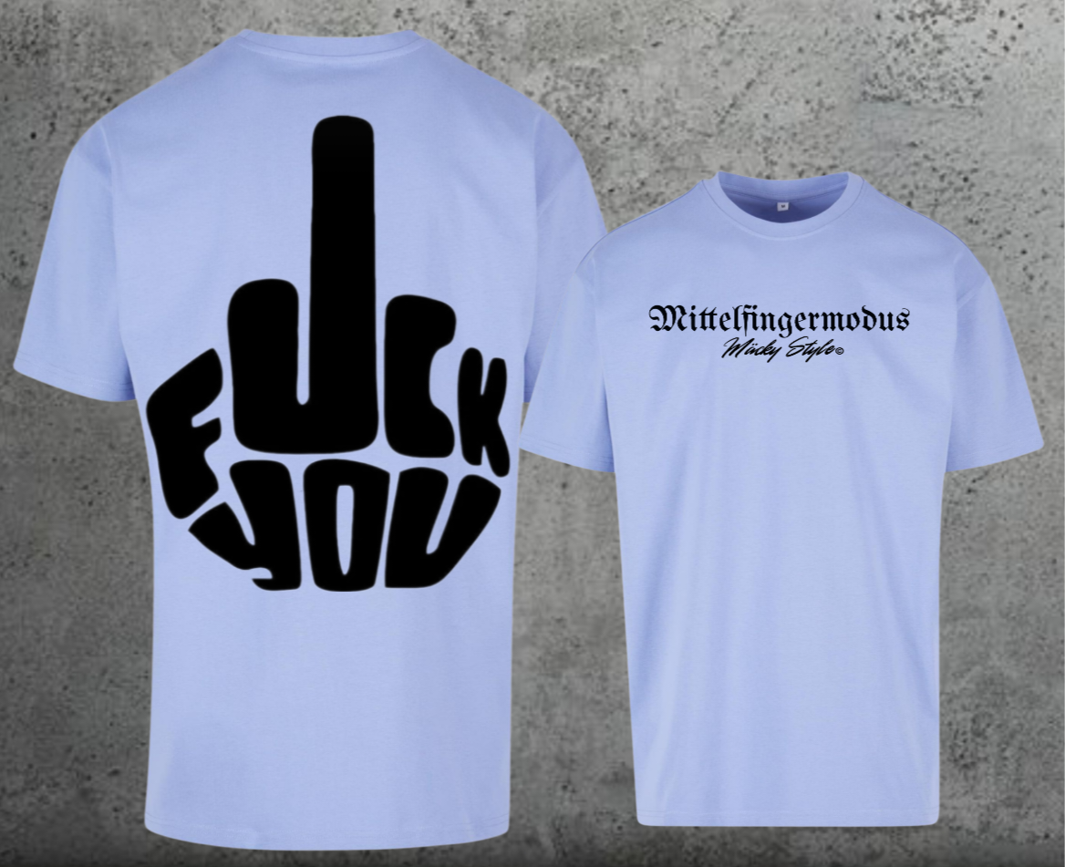 FuckYou - Mittelfingermodus Schwarz Oversize Shirt Backprint