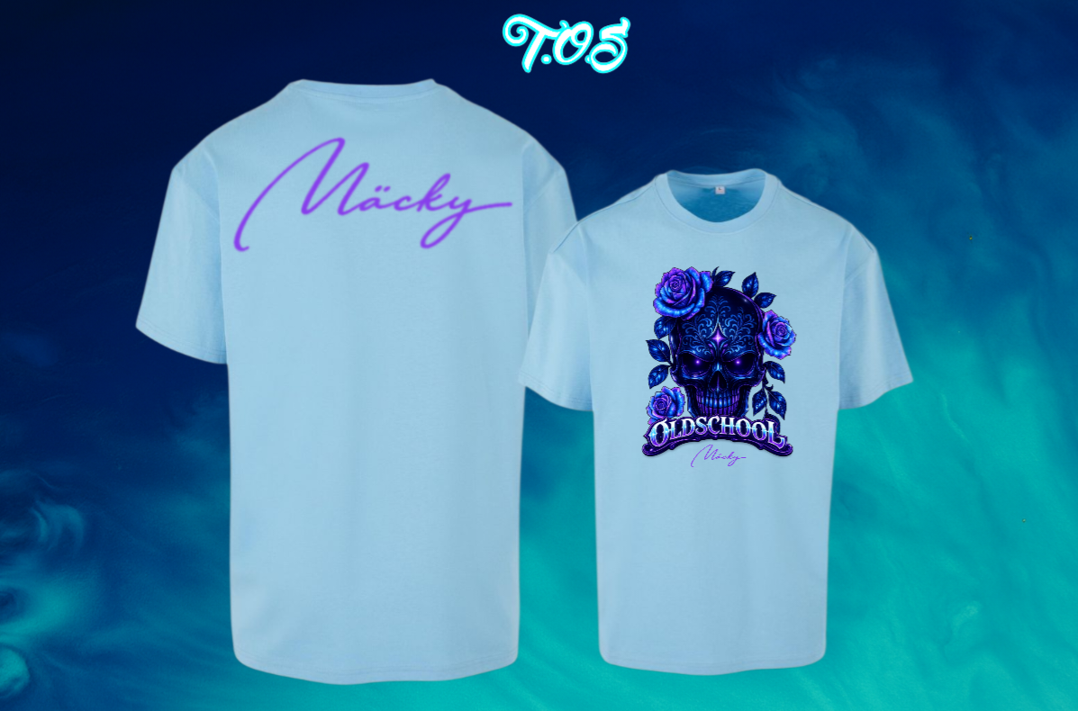 T.O.S. Lilac Totenkopf Oversize Shirt Frontprint Unisex