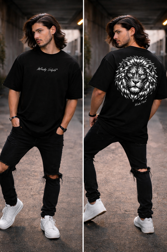 Camicia oversize con stampa sul retro 