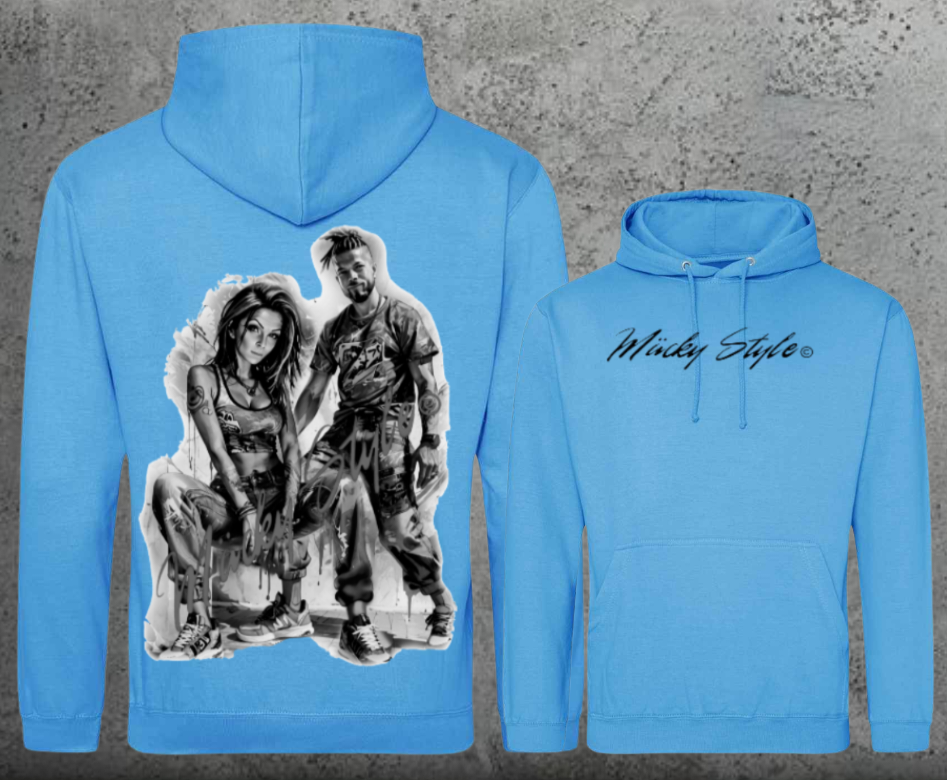 Die Macher Schwarz/Weiss Hoodie Unisex Backprint