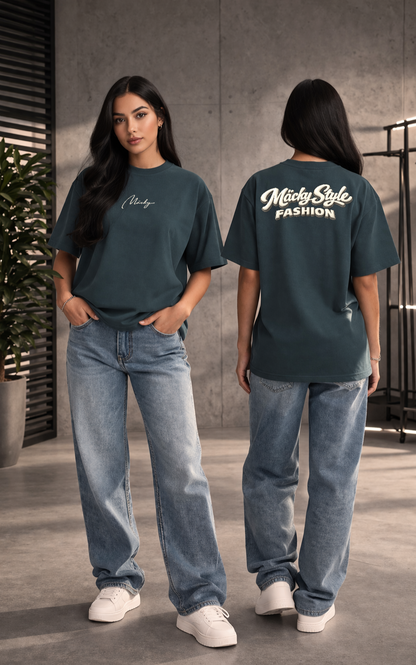Camicia oversize con stampa sul retro 