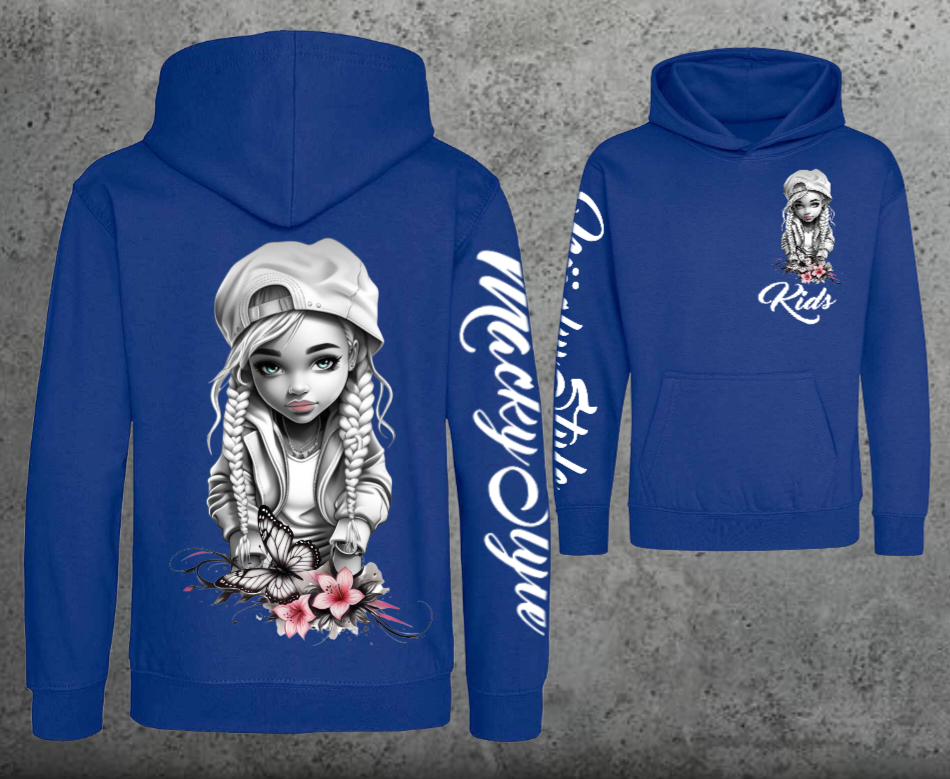Flower Big Girl Kids Hoodie Unisex