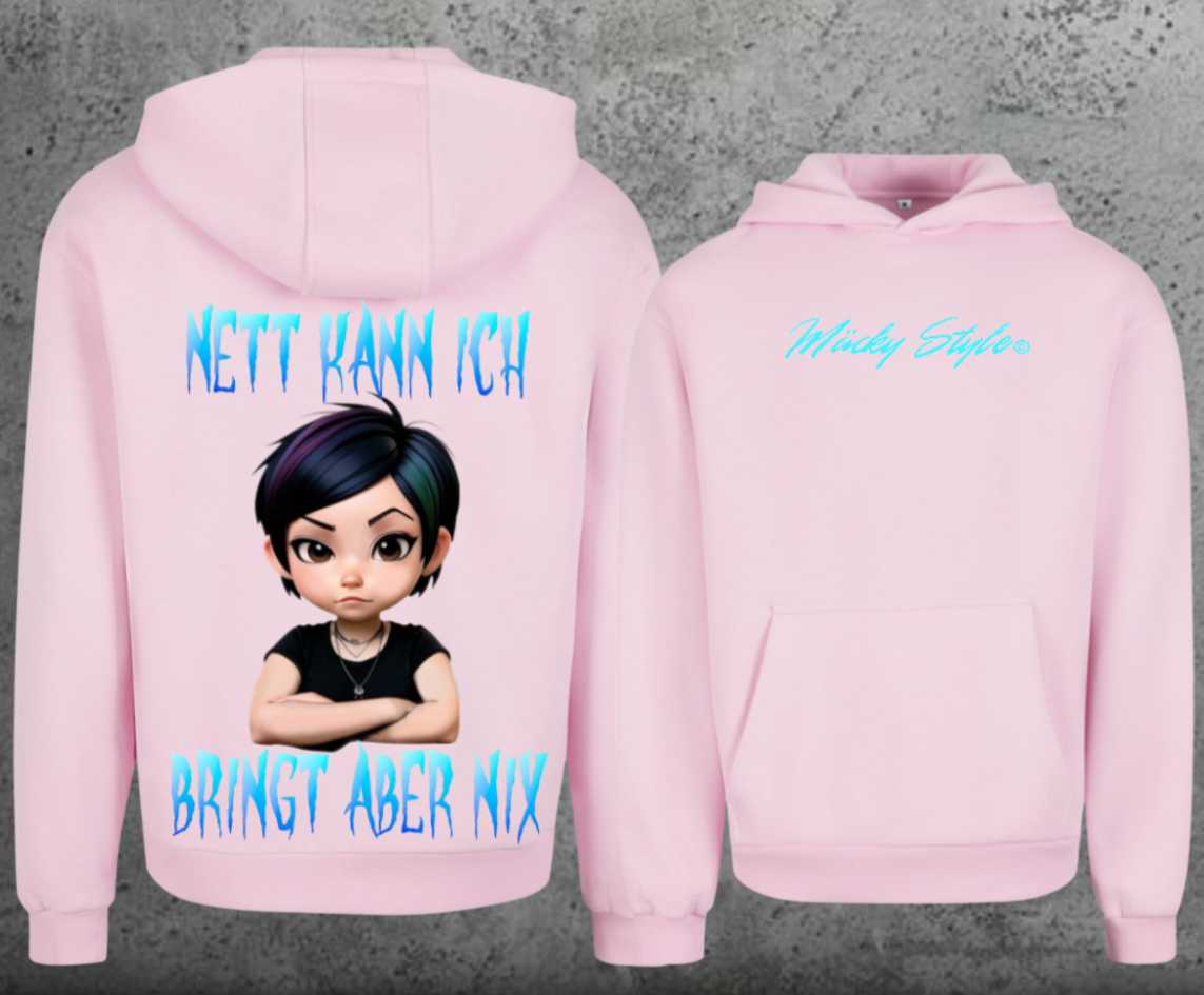 Nett kann ich Hoodie Soft Backprint