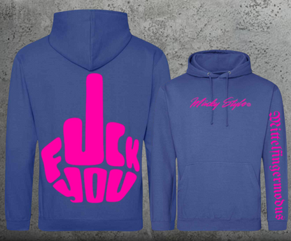 FuckYou - Mittelfingermodus Pink Hoodie Unisex Backprint