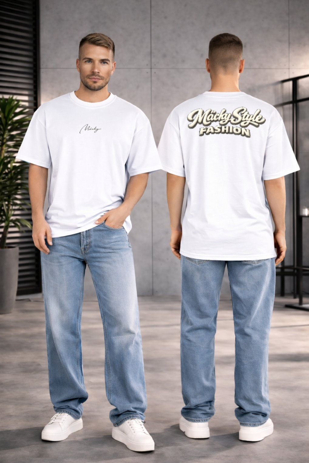 Camicia oversize con stampa sul retro 