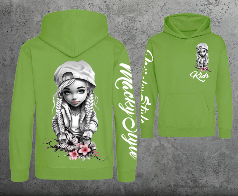 Flower Big Girl Kids Hoodie Unisex