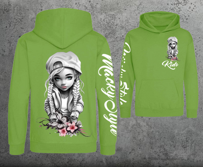Flower Big Girl Kids Hoodie Unisex