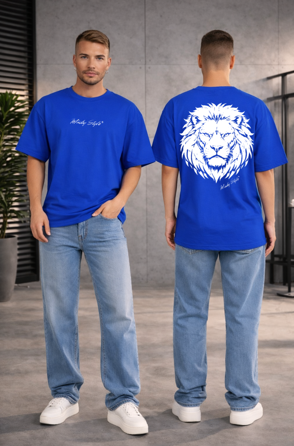 Camicia oversize con stampa sul retro 