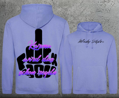 FuckYou Karma (Schwarz/Bunt) Hoodie Unisex Backprint