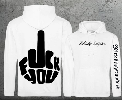 FuckYou - Mittelfingermodus Schwarz Hoodie Unisex Backprint