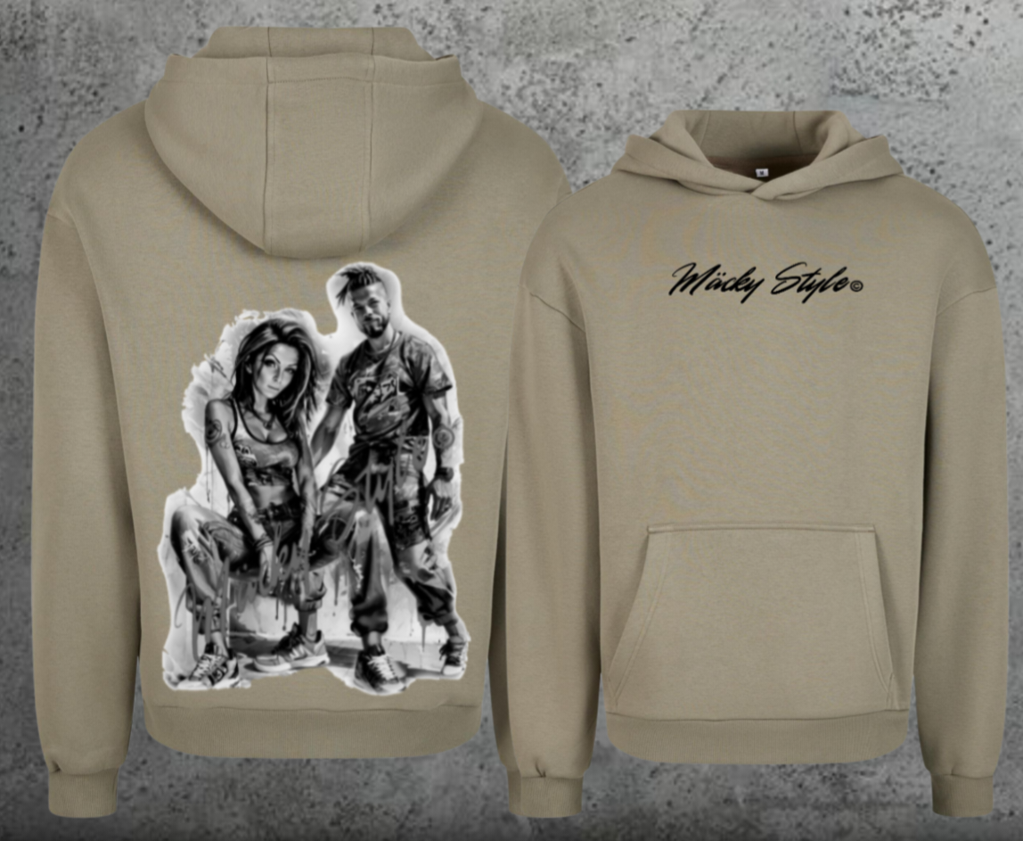 Die Macher Schwarz/Weiss Hoodie Soft Backprint