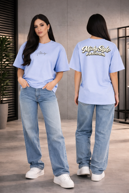 Camicia oversize con stampa sul retro 