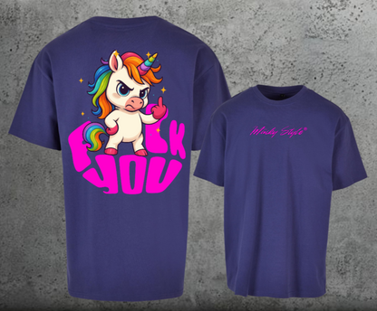 FuckYou Einhorn Oversize Shirt Backprint Unisex