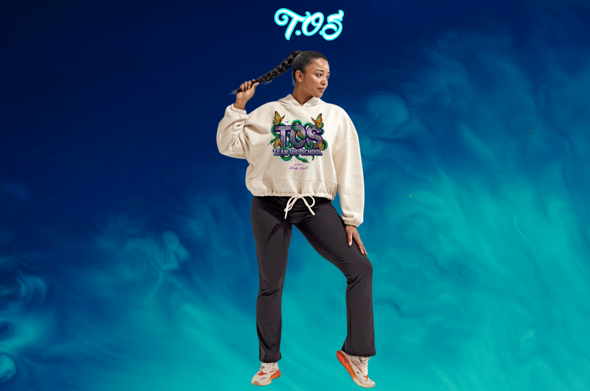 T.O.S. - Gift & Freiheit Cropped Oversize Hoodie Woman