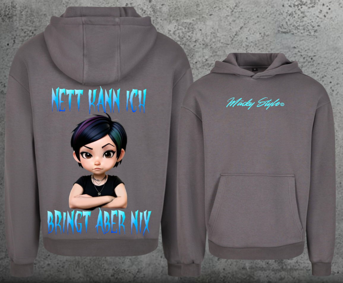 Nett kann ich Hoodie Soft Backprint