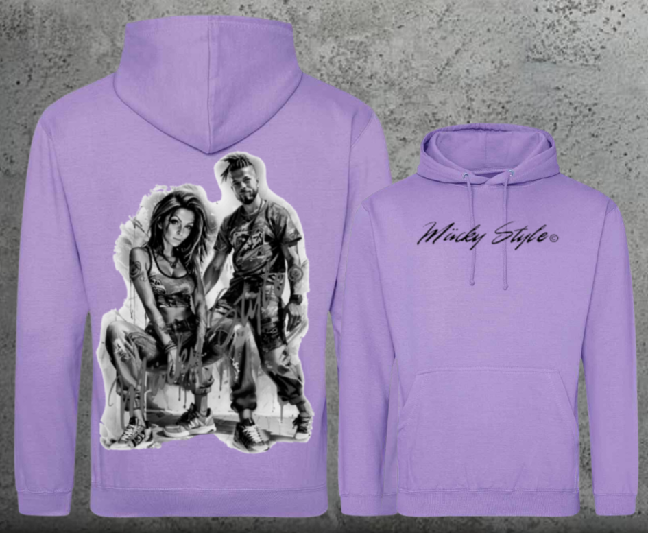 Die Macher Schwarz/Weiss Hoodie Unisex Backprint