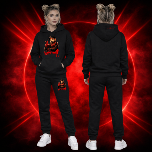 MODELLO Jogger da uomo con stampa frontale e posteriore 