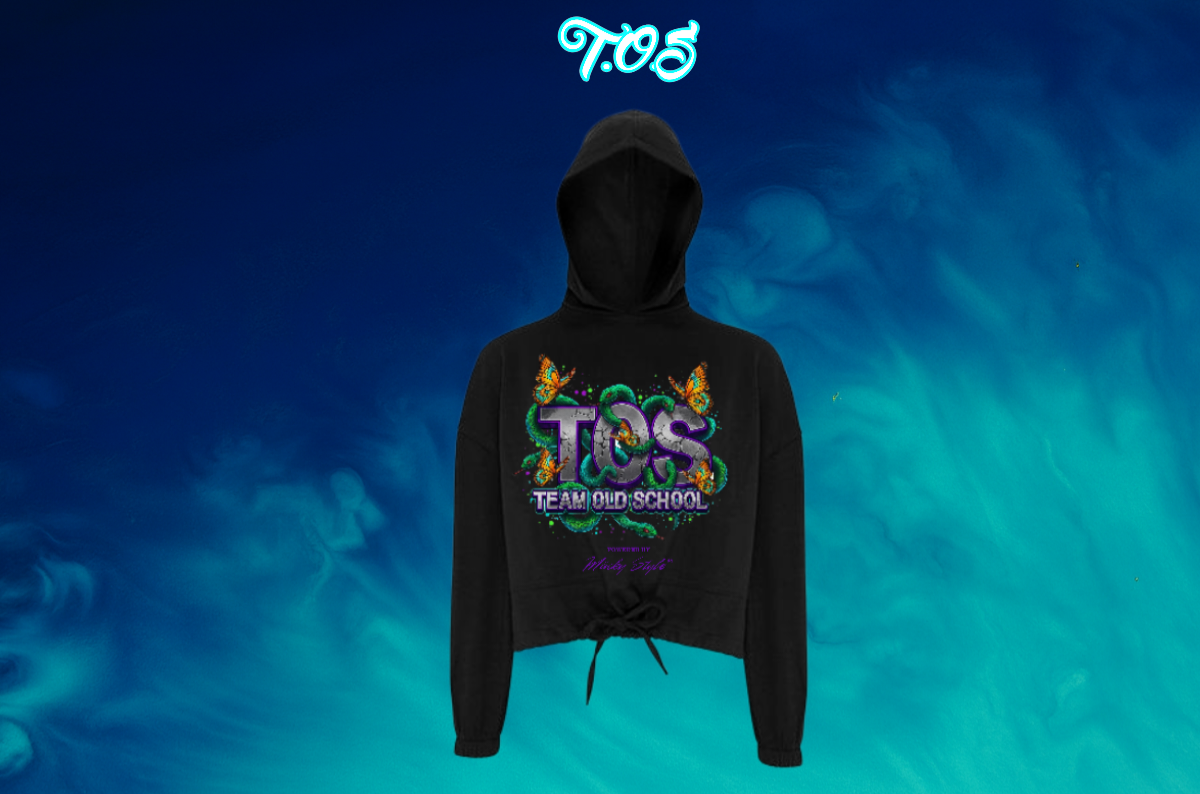 T.O.S. - Gift & Freiheit Cropped Oversize Hoodie Woman