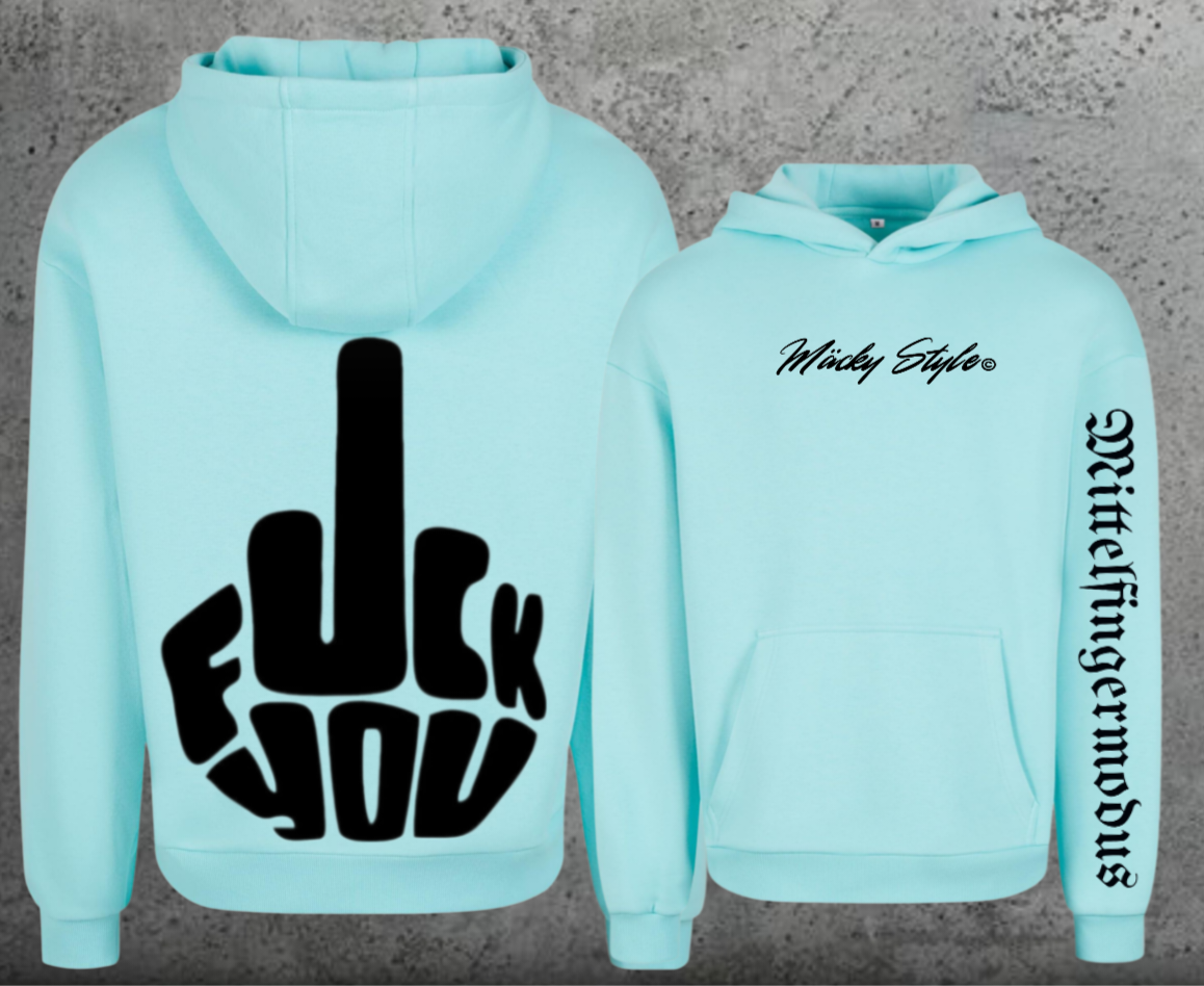 FuckYou - Mittelfingermodus Schwarz Hoodie Soft Backprint