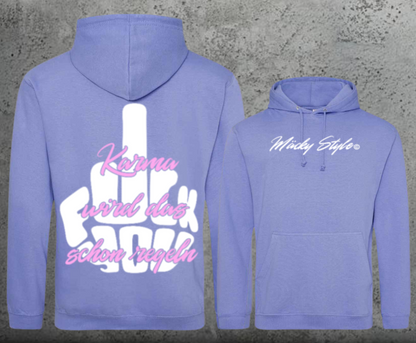 FuckYou Karma (White/Pink) Hoodie Unisex Backprint