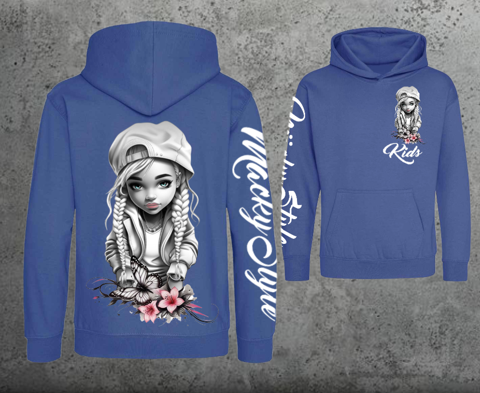 Flower Big Girl Kids Hoodie Unisex