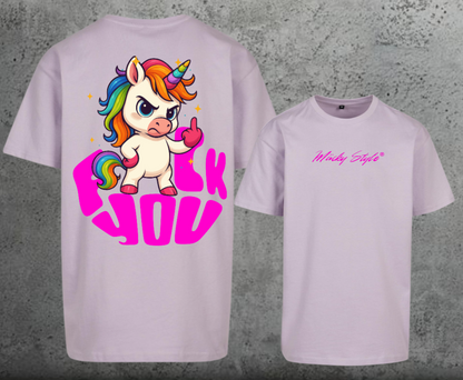 FuckYou Einhorn Oversize Shirt Backprint Unisex