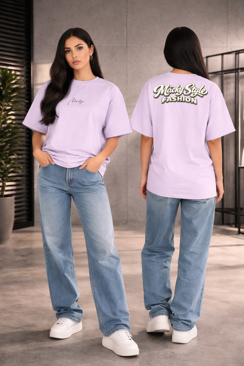 Camicia oversize con stampa sul retro 