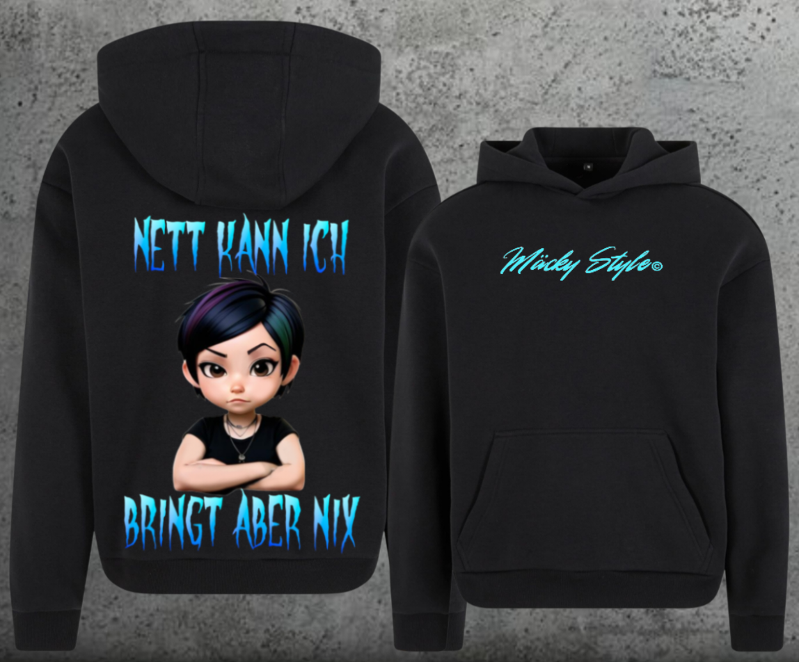 Nett kann ich Hoodie Soft Backprint