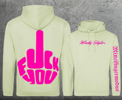 FuckYou - Mittelfingermodus Pink Hoodie Unisex Backprint