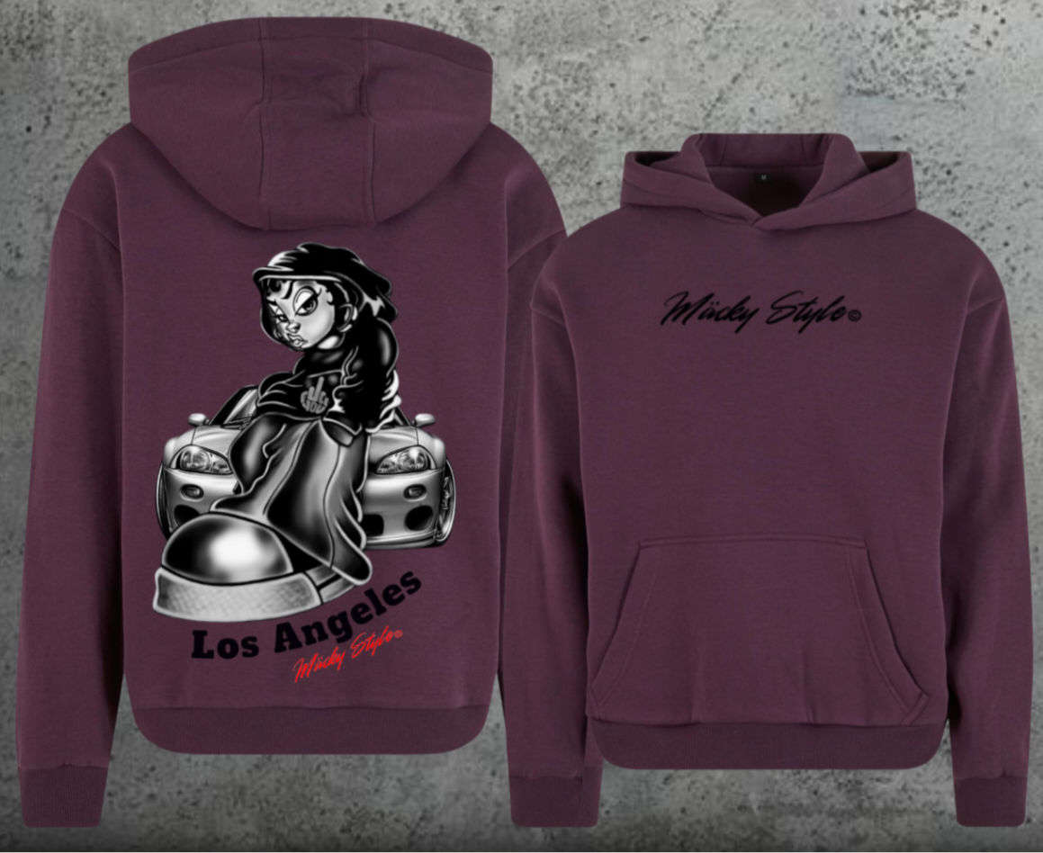 LA cool Hoodie Soft Backprint
