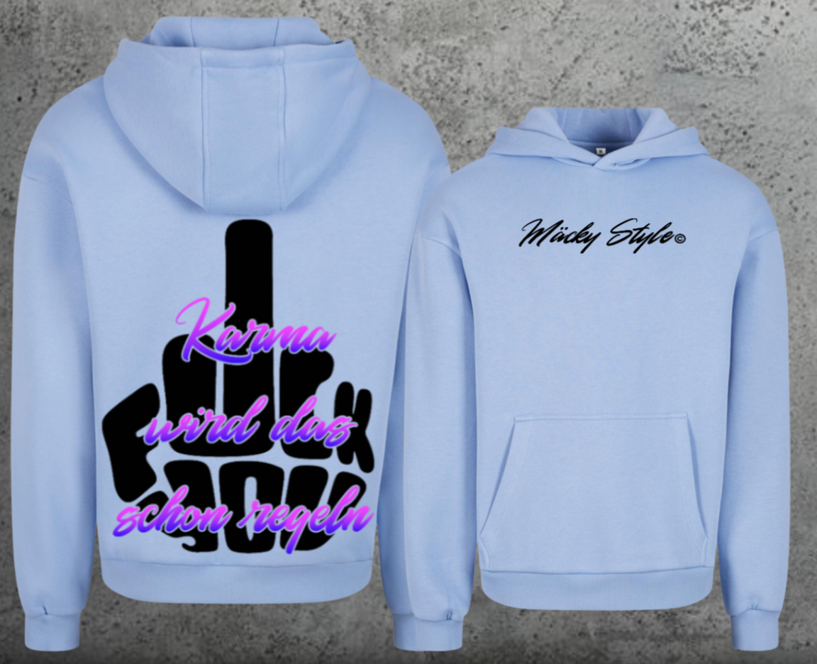 FuckYou Karma (Schwarz/Bunt) Hoodie Soft Backprint