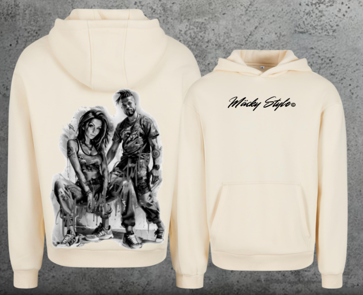 Die Macher Schwarz/Weiss Hoodie Soft Backprint