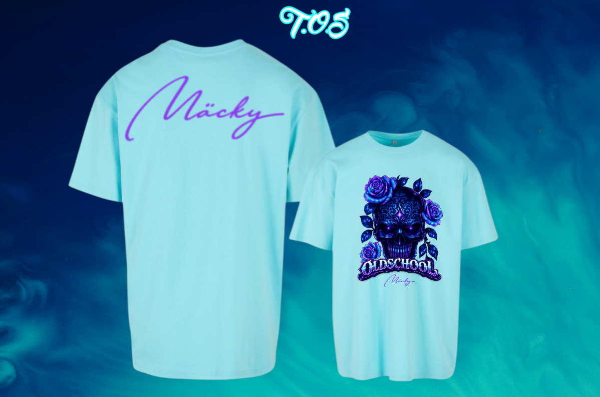 T.O.S. Lilac Totenkopf Oversize Shirt Frontprint Unisex
