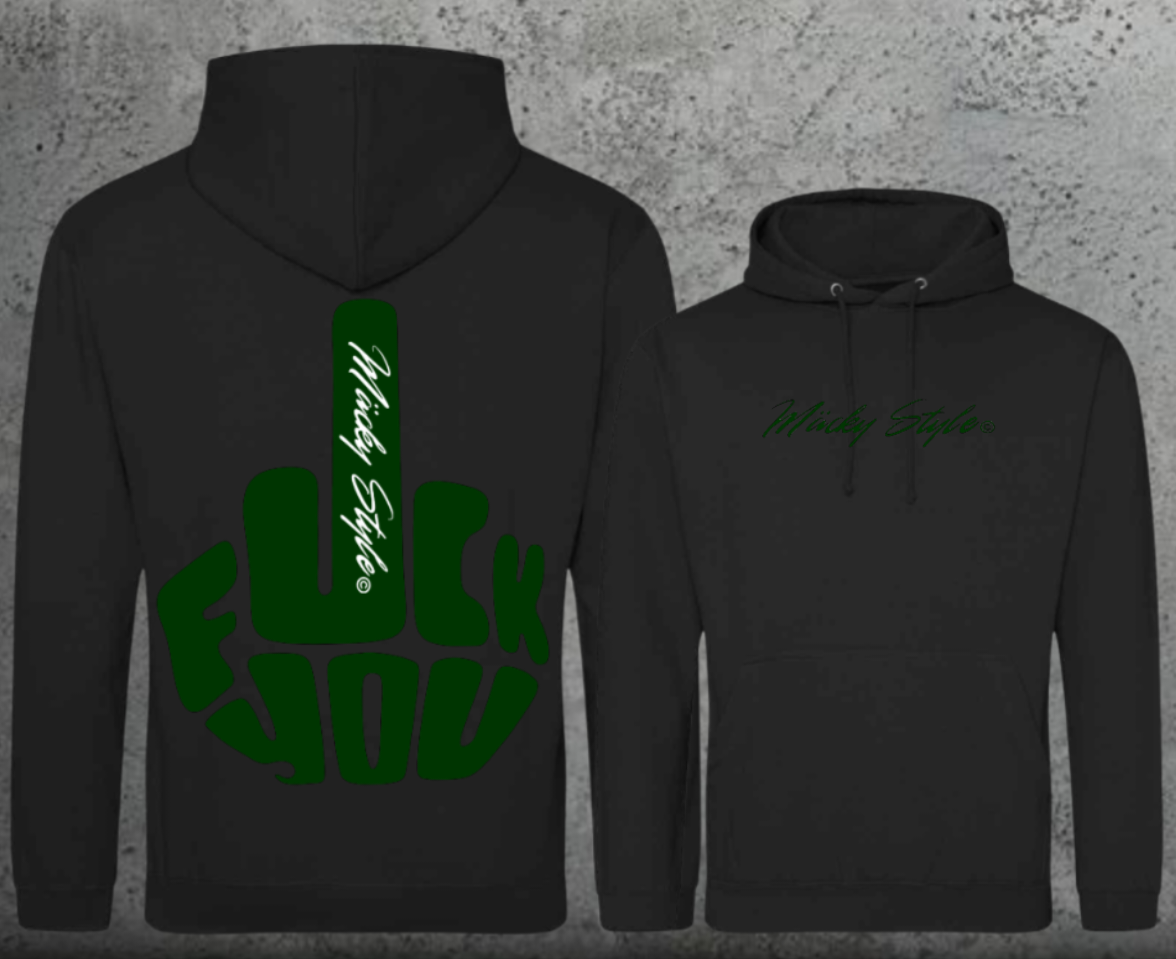 FuckYou MäckyStyle Grün Hoodie Unisex Backprint
