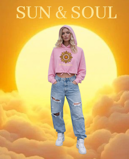 Sun & Soul Cropped Oversize Hoodie Woman