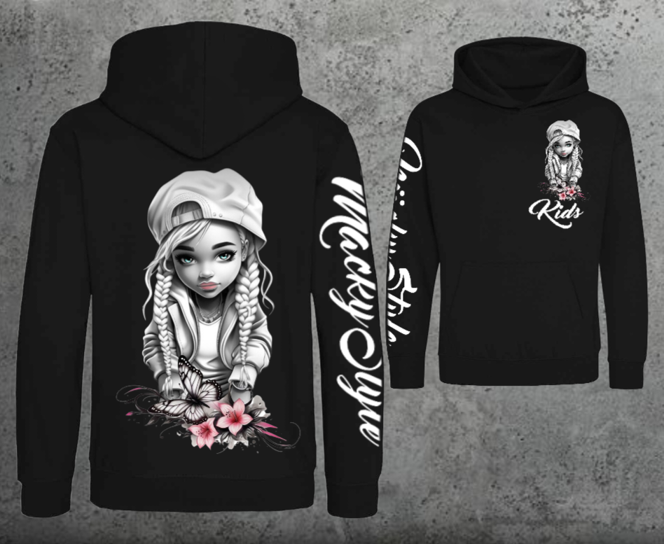 Flower Big Girl Kids Hoodie Unisex